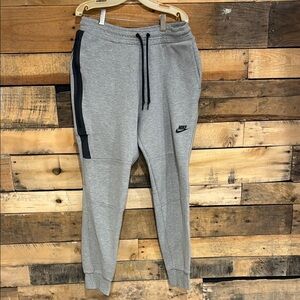 Nike Tech Gray Sweatpants with Tapered Leg and Adjustable Drawstring